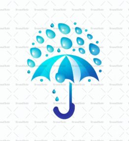 Abstrakte Regentropfen und Regenschirm